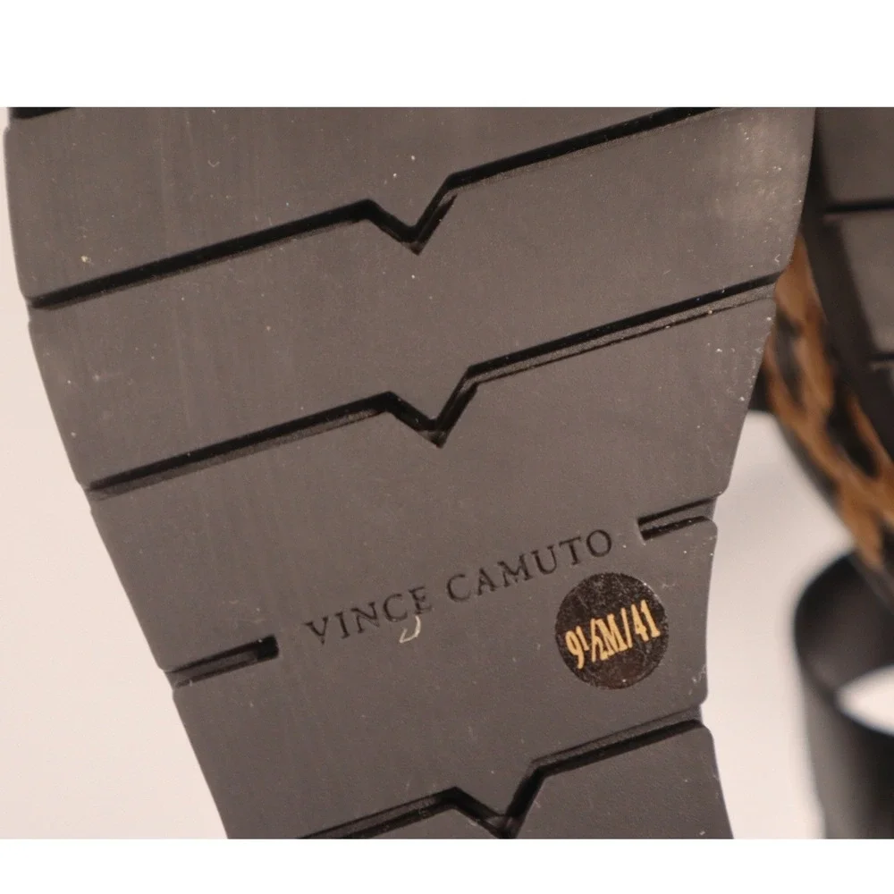 Vince Camuto Miapelle black leather planform sandals size 9.5 M